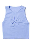 Marina Blue Flower Cutout Seamless Tank