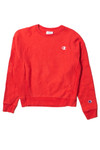 Red Reverse Weave Champion Sweatshirt