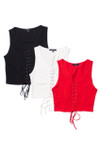Red Lace Up Front Tank
