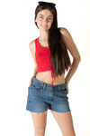 Red Lace Up Front Tank