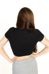 Black Seamless Crop Shirt