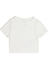 White Seamless Crop Shirt