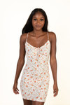 White Floral Milkmaid Cami Mini Dress