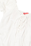 White Lace Up Milkmaid Maxi Dress