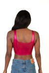 Hot Pink Shiny Crop Tank