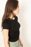 Black Seamless Crew Neck Shirt