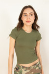 Olive Seamless Crew Neck Shirt