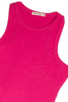 Pink Ribbed Crop Tank