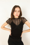 Black Lace Tee With Cami Set