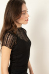 Black Lace Tee With Cami Set