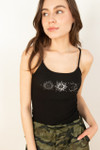 Black Celestial Rhinestone Cami