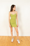 Moss Green White Trim Mini Dress