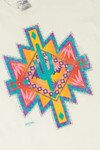 Vintage 1992 Cacti Desert Inspired Embossed Print T-Shirt