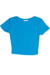 Azure Ribbed Crop Shirt