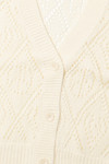 Ivory Bell Sleeve Pointelle Cardigan