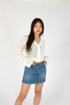 Ivory Bell Sleeve Pointelle Cardigan