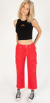 Cherry Red Cargo Skater Jeans