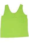 Vintage Lime Green Button Henley Tank Top