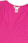 Fuchsia Sleeveless Notch Neck Shirt