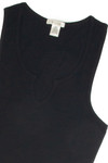 Black Sleeveless Notch Neck Shirt