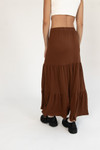 Chocolate Brushed Maxi Skirt