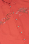 Embroidered Tequila & Palm Leaf Hawaiian Shirt