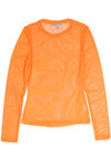 Neon Orange Mesh Long Sleeve