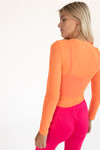 Neon Orange Mesh Long Sleeve