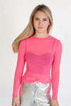 Neon Pink Mesh Long Sleeve