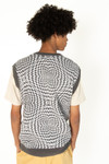 Charcoal Trippy Checker Sweater Vest