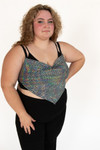 Extended Sizes Rainbow Holo Dot Backless Cami