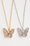 Rhinestone Butterfly Necklace