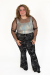 Extended Sizes Spiderweb Flare Pants