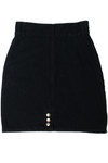 Vintage Black Denim "No Problem!" High Waisted Mini Skirt