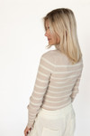 Heather Striped Mock Neck Sweater