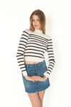 Gardenia Striped Mock Neck Sweater