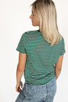 Jewel Green Striped Daisy Tee