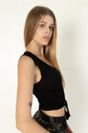 Black Center Ruched Tee