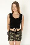 Black Center Ruched Tee