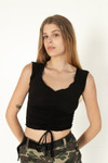 Black Center Ruched Tee