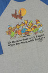 Vintage 1981 "Surrounded By Turkeys" Phrase Raglan T-Shirt