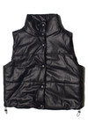 Black Snap Front Puffer Vest