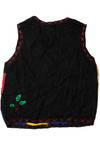 Black Patchwork Ugly Christmas Sweater Vest 61319