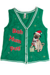Green Bah Hum Pug Christmas Vest