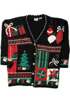 Shimmery Black Ugly Christmas Cardigan Sweater 61354