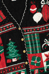 Shimmery Black Ugly Christmas Cardigan Sweater 61354