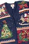 Navy Ugly Christmas Cardigan Sweater 61363