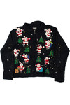 Santa & His Reindeer Ugly Christmas Zip-Up Cardigan 61393