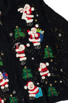 Santa & His Reindeer Ugly Christmas Zip-Up Cardigan 61393