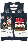 Santa Stuck In Chimney Ugly Christmas Vest 61401